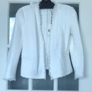 Theory white spring tweed blazer